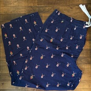 J. Crew Navy Pants with reindeer Christmas Design